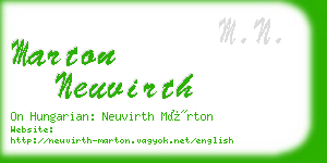 marton neuvirth business card